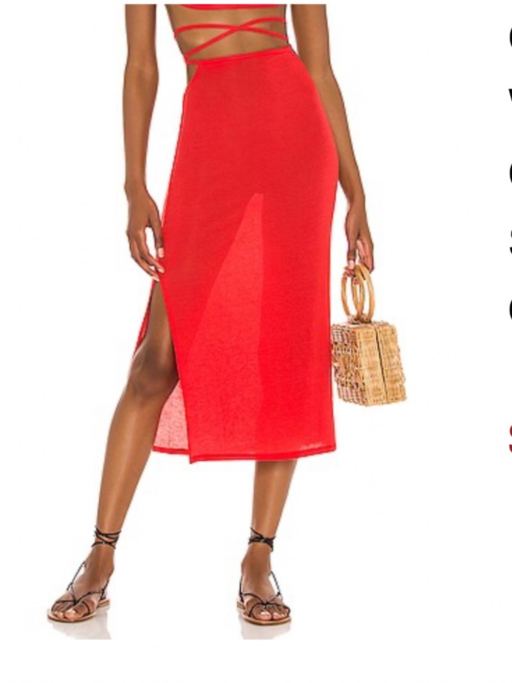 WEWOREWHAT Cutout Midi Skirt In Ruby
